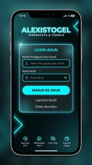 Tampilan halaman login alexistogel