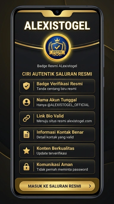 Tampilan kanal resmi alexistogel