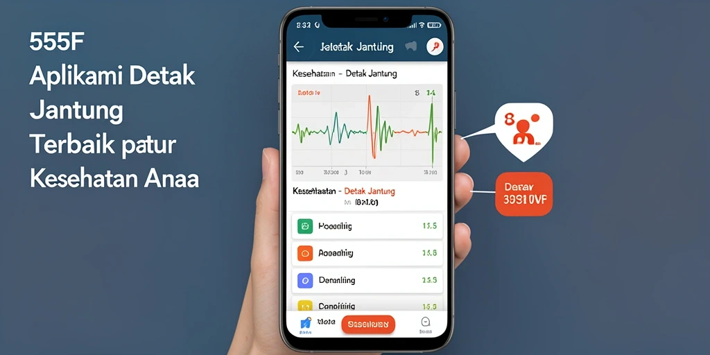 Tampilan antarmuka 555F yang intuitif untuk pemantauan detak jantung.