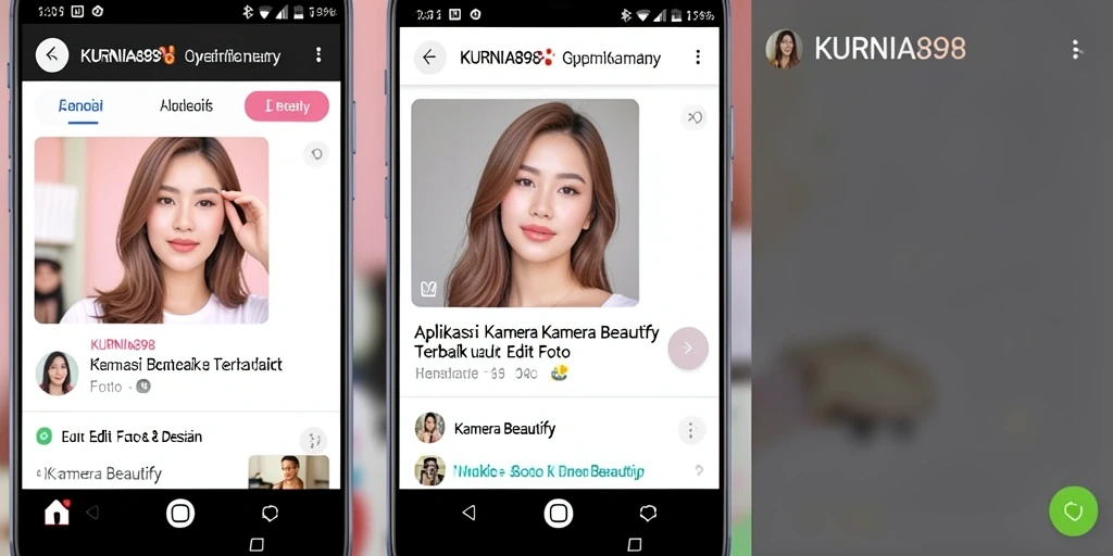 Antarmuka KURNIA898 yang ramah pengguna dengan fitur Kamera Beautify.