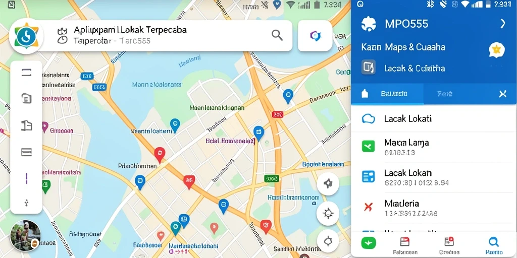 Screenshot antarmuka MPO555 menunjukkan fungsi pelacakan lokasi yang mudah digunakan.
