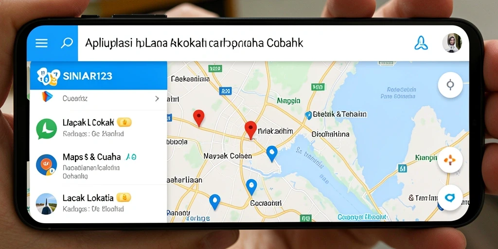 Tampilan antarmuka aplikasi SINAR123 untuk Lacak Lokasi yang intuitif.