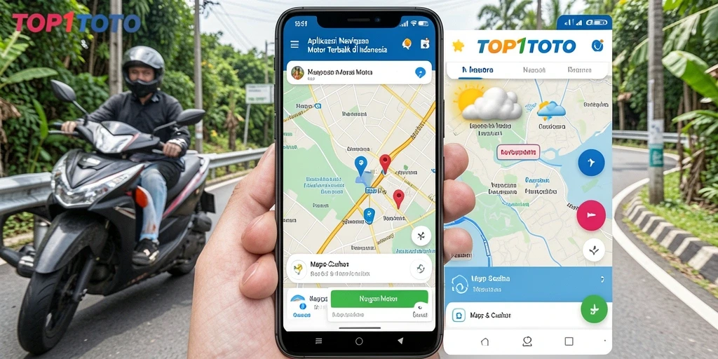 Antarmuka aplikasi TOP1TOTO menampilkan peta navigasi yang jelas dan cuaca terkini.